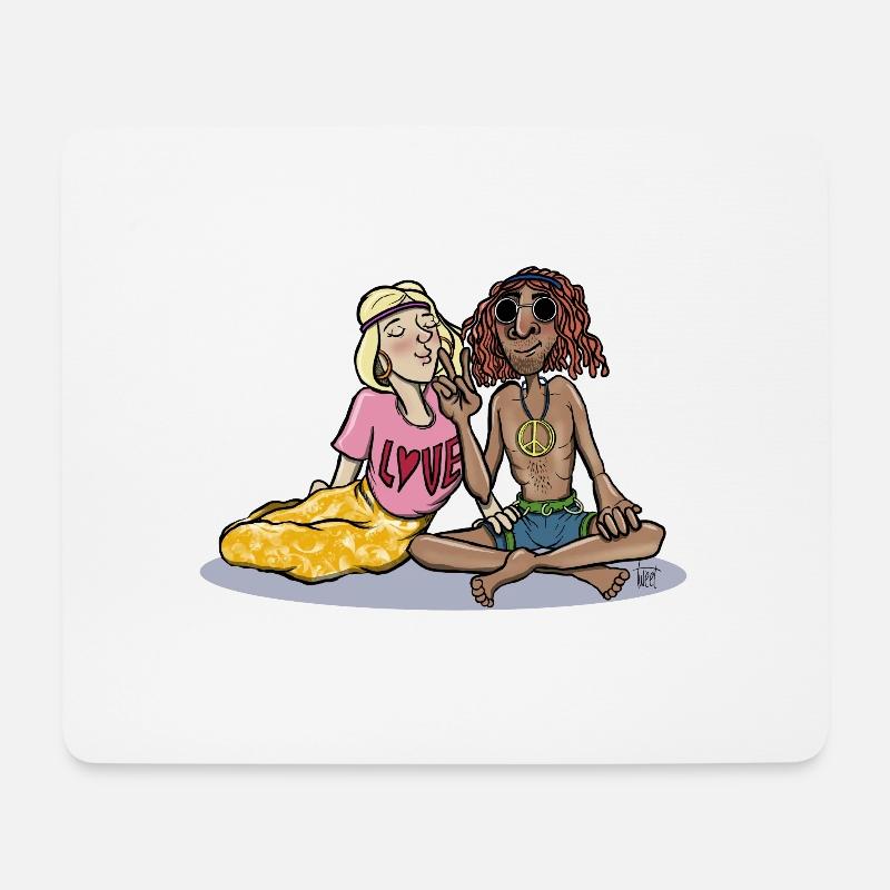 Love And Peace - Mousepad (Querformat) - Weiß