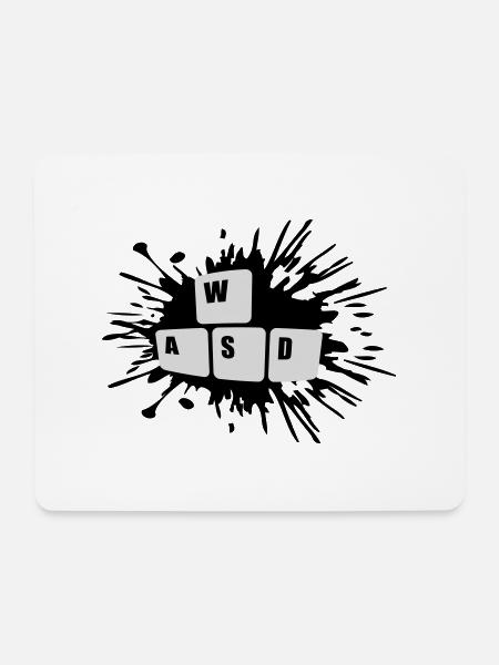 Tastatur Tasten Gamer WASD - Mousepad (Querformat) - Weiß