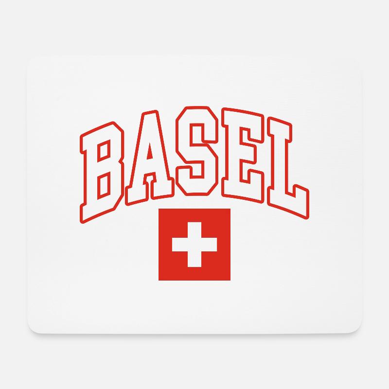 Basel schweiz flagge - Mousepad (Querformat) - Weiß