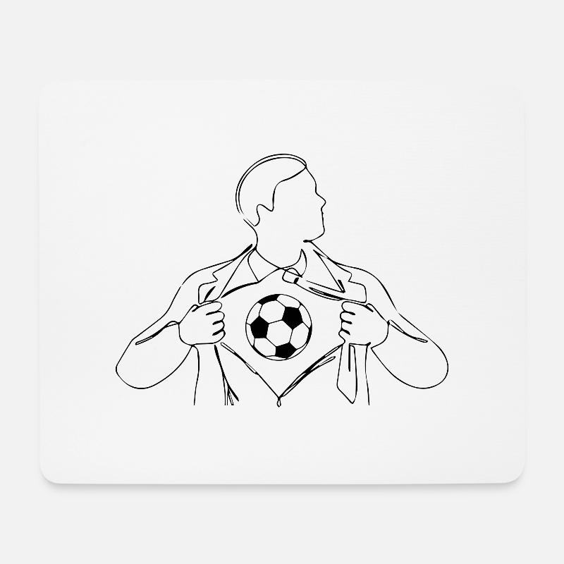 Fußball Soccer - Mousepad (Querformat) - Weiß