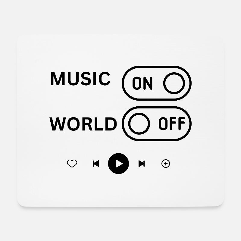 Music is life - Mousepad (Querformat) - Weiß