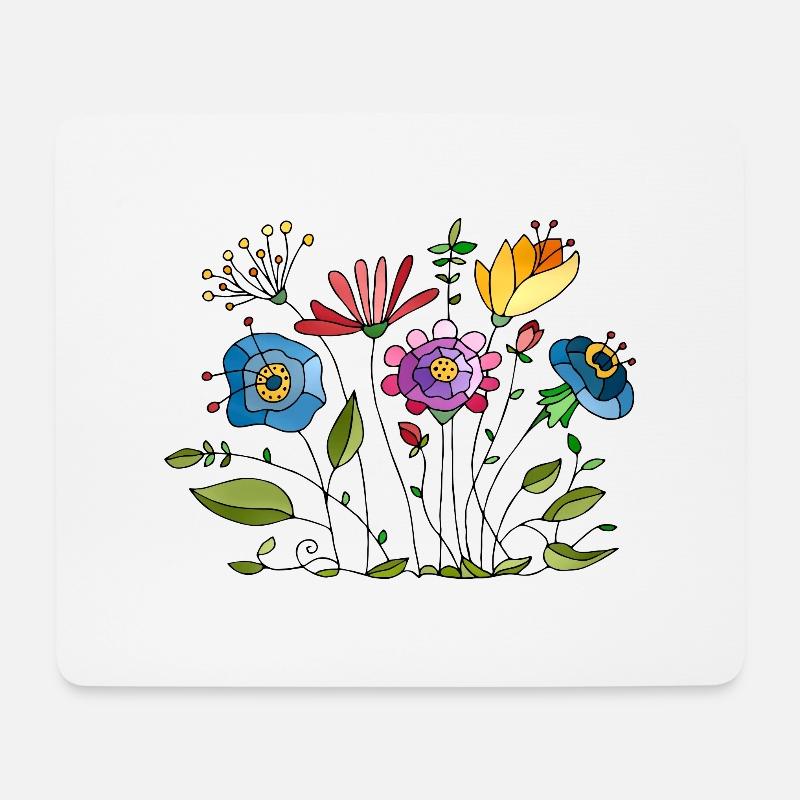 Blumen - Mousepad (Querformat) - Weiß