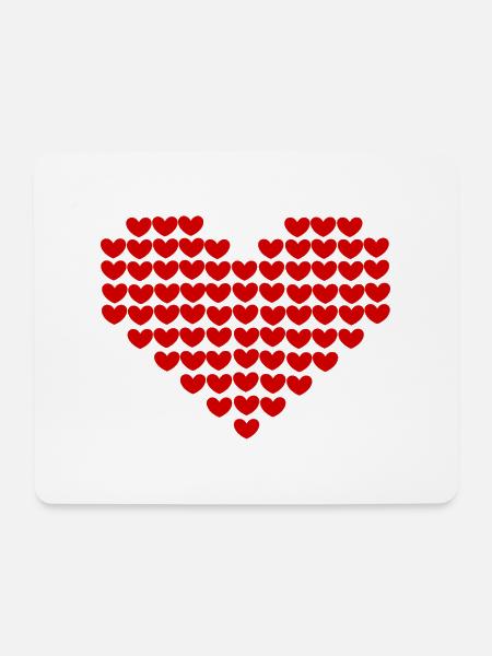 rotes Herz rot Herzen rot Herz Geschenk - Mousepad (Querformat) - Weiß