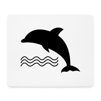 Delfin im Wasser als Vektor - Mousepad (Querformat) - Weiß - Vorne