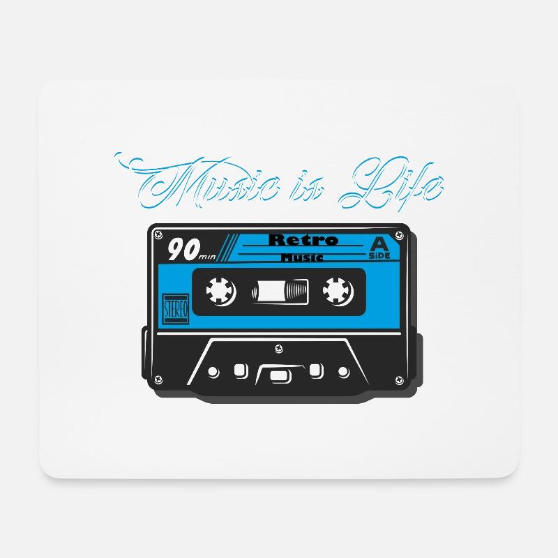 Retro Style Oldschool Tape Kassette Vintage Mixtap - Mousepad (Querformat) - Weiß