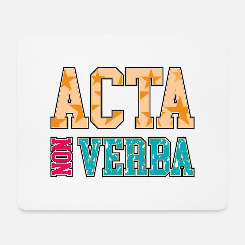Taten statt Worte | Acta non verba | Lateinisch Phr - Mousepad (Querformat) - Weiß