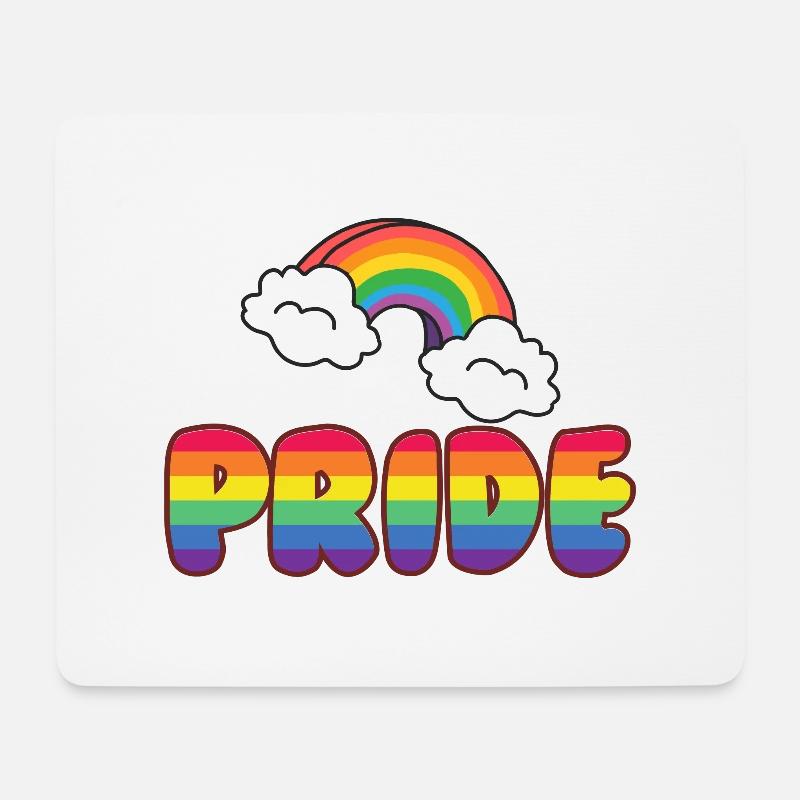 Gay Pride Regenbogen Wolke CSD LGBTQ - Mousepad (Querformat) - Weiß