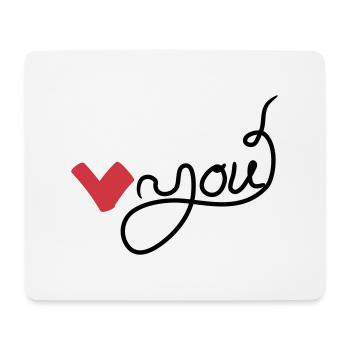 Heart you handwritten - Mouse Pad (horizontal) - white - Front
