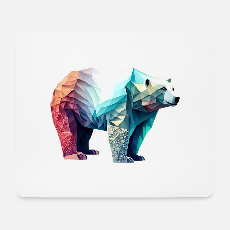Eisbär - Mousepad (Querformat) - Weiß