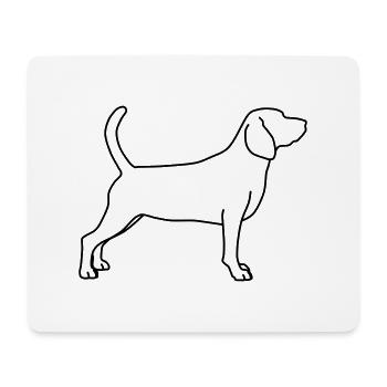Beagle Lineart 1 - Mouse Pad (horizontal) - white - Front