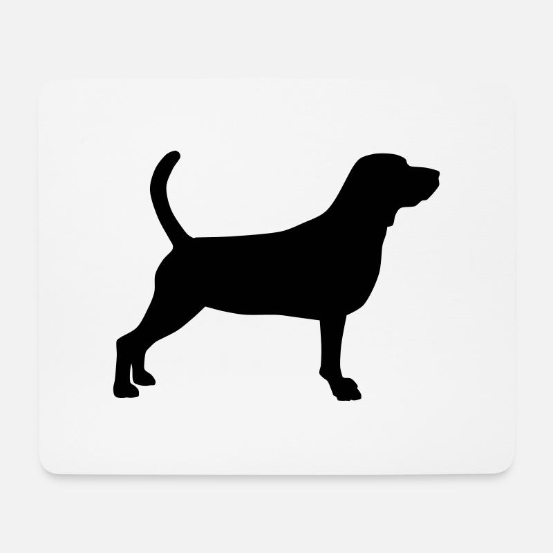 beagle schattenriss 1 - Mousepad (Querformat) - Weiß