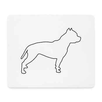 pitbull konturen 1 - Mousepad (Querformat) - Weiß - Vorne