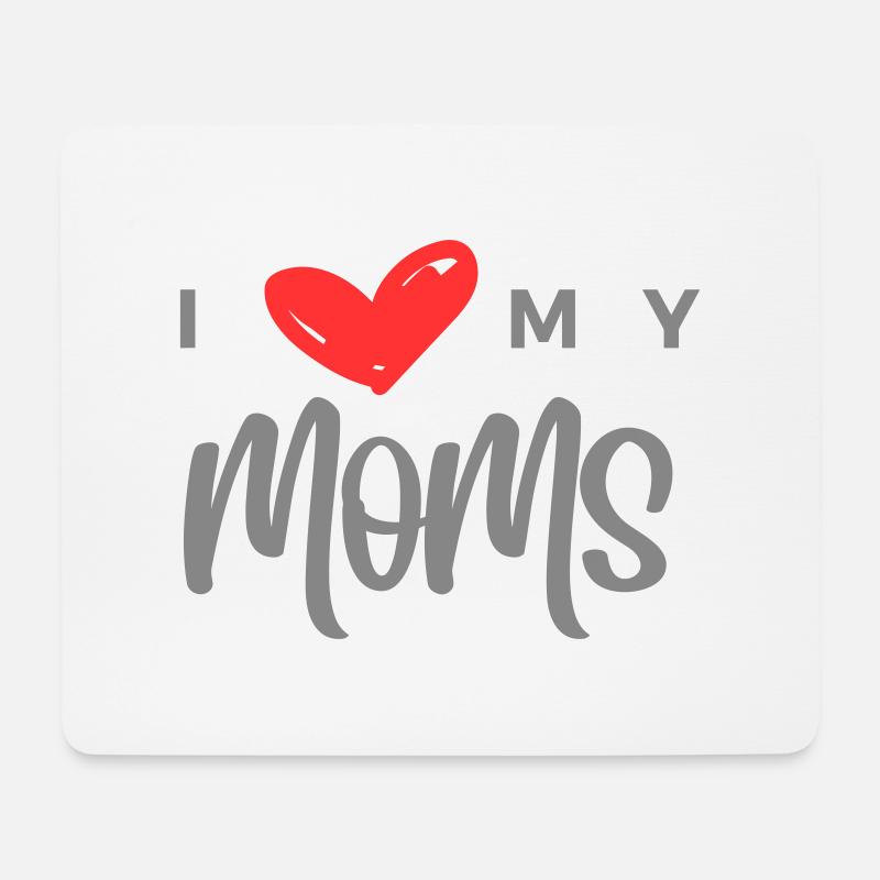 I Love My Moms Heart - Mousepad (Querformat) - Weiß