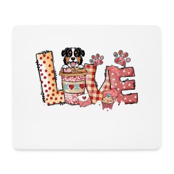Australian Shephard Dog Coffee Lover Valentines Da - Mouse Pad (horizontal) - white - Front