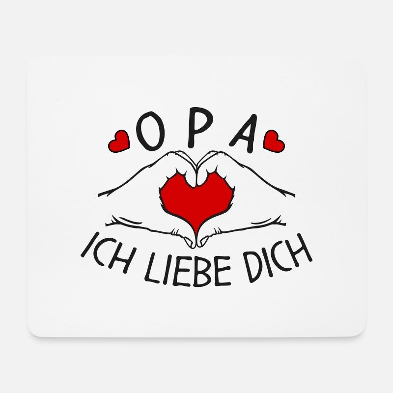 Opa ich liebe Dich - Mousepad (Querformat) - Weiß