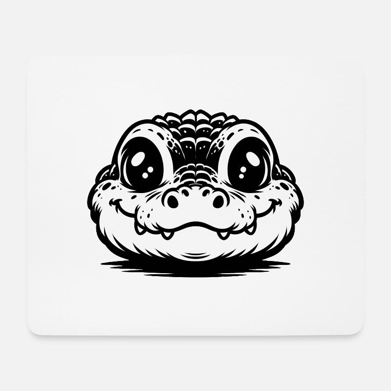 Krokodil - Mousepad (Querformat) - Weiß