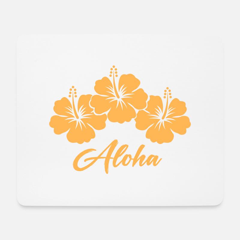 blume hibiskus aloha - Mousepad (Querformat) - Weiß