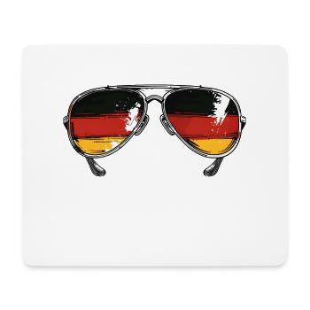 Fußball Deutschland Fan Trikot Sonnenbrille Flagge - Mousepad (Querformat) - Weiß - Vorne