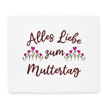 Alles Liebe zum Muttertag - Herzblumen Mama Mutter - Mousepad (Querformat) - Weiß - Vorne