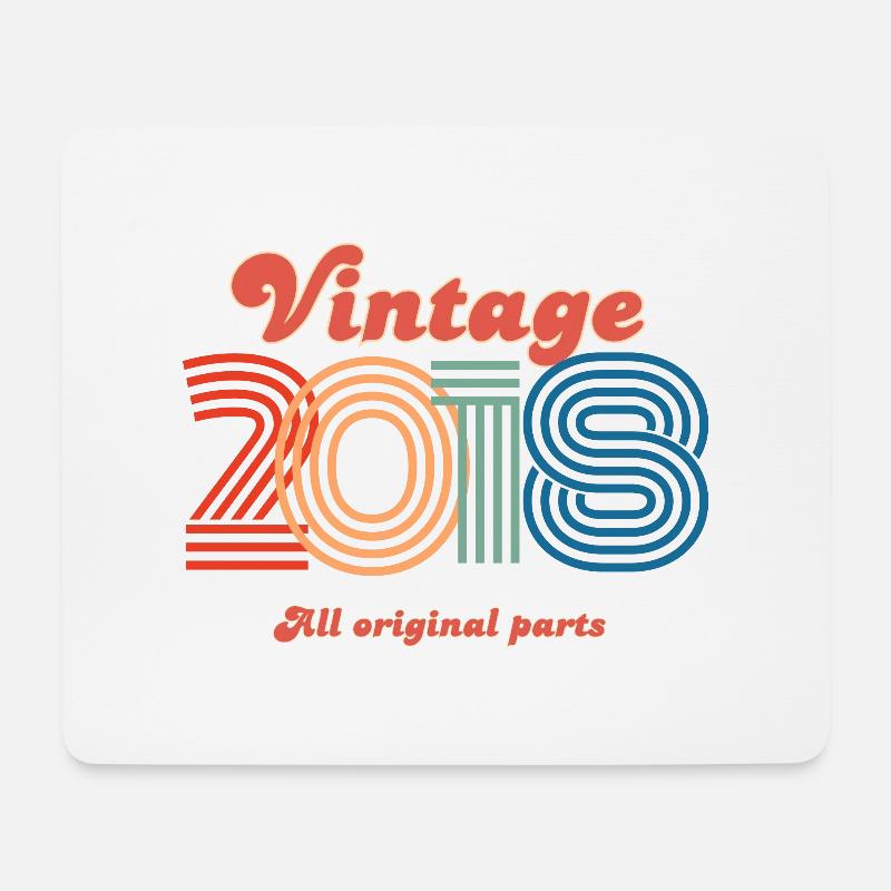 Jahrgang 2018 alle Originalteile - Mousepad (Querformat) - Weiß