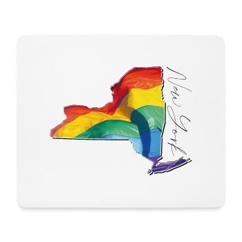 New York (United States) | Real Flag | LGBTQIA+ Script - Mouse Pad (horizontal) - white - Front