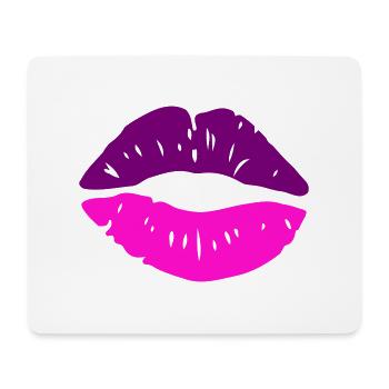 lippen kuss - Mousepad (Querformat) - Weiß - Vorne