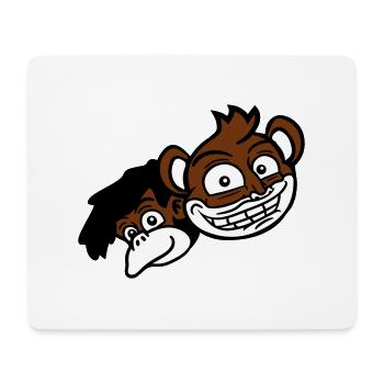 2 Lustige Affen Gesichter Zwei Freunde Crew Team - Mousepad (Querformat) - Weiß - Vorne