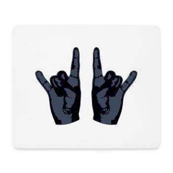 Heavy Metal Hard Rock Musik Hörner Handgeste Logo - Mousepad (Querformat) - Weiß - Vorne