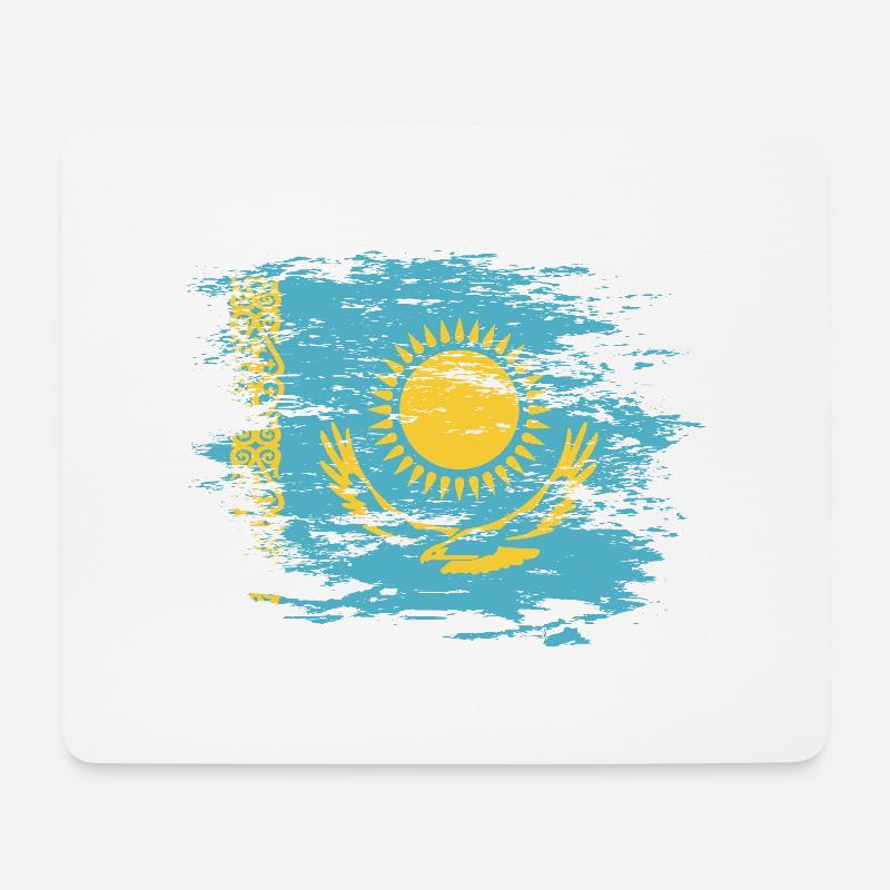 Kasachstan Flagge used - Mousepad (Querformat) - Weiß