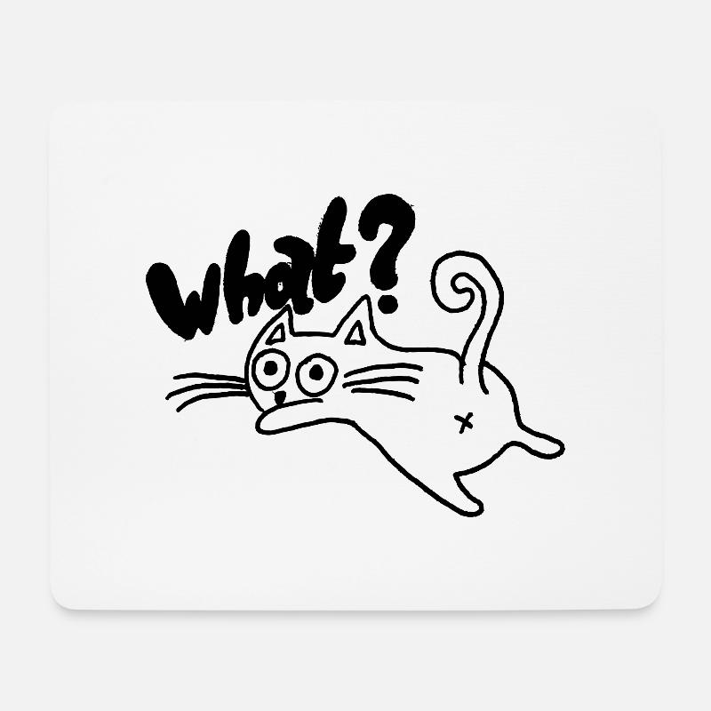 Katze What? Geschenkidee - Mousepad (Querformat) - Weiß