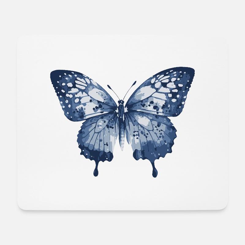 Schmetterling Elegantes Naturmotiv - Mousepad (Querformat) - Weiß