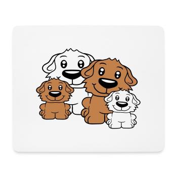 Hunde Familie Kinder Eltern Mutter Vater Papa Mama - Mousepad (Querformat) - Weiß - Vorne