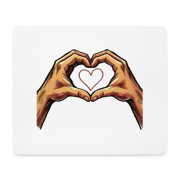 hand herz - Mousepad (Querformat) - Weiß - Vorne