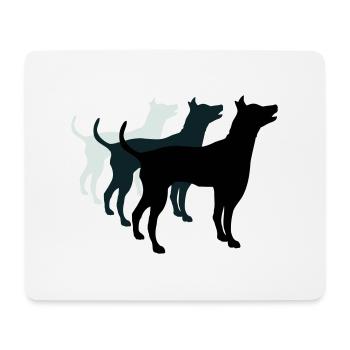 3 Dogs Silhouette Team Crew Friends - Mouse Pad (horizontal) - white - Front
