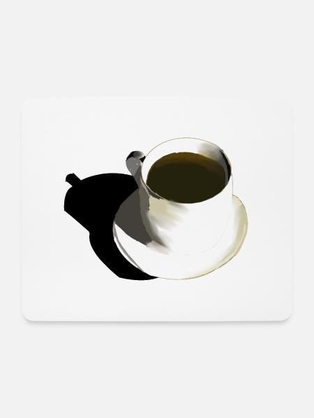 Aquarellkaffee WeißSchwarz - Mousepad (Querformat) - Weiß