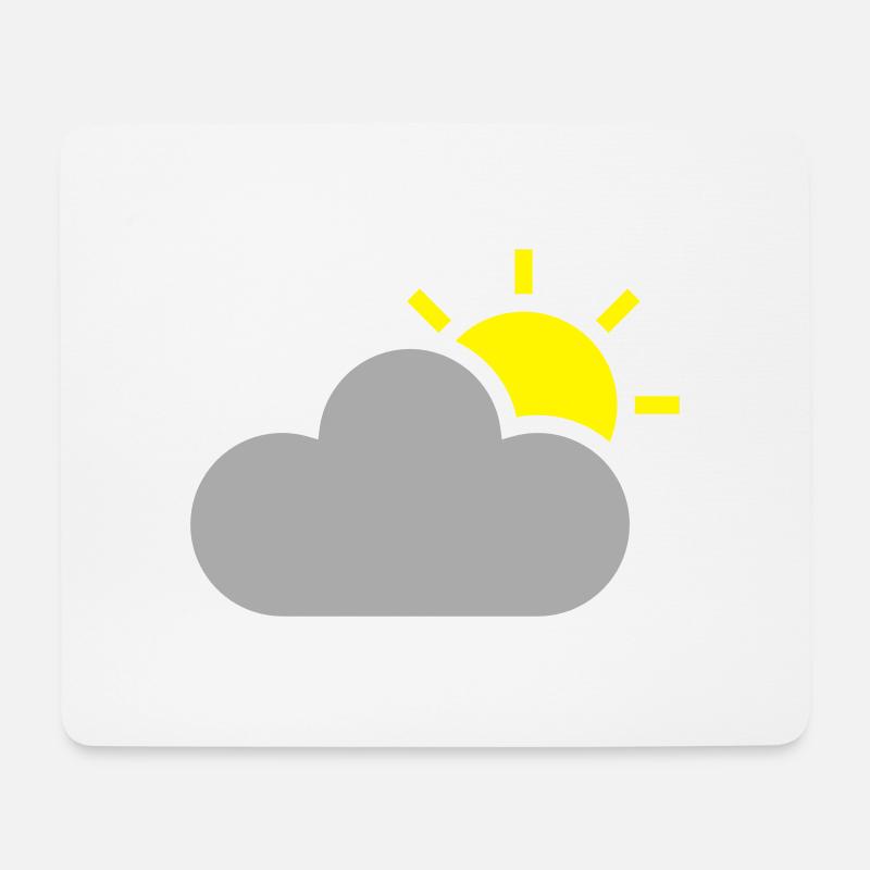 Wetter-Symbol - Sonne & Wolken - Mousepad (Querformat) - Weiß