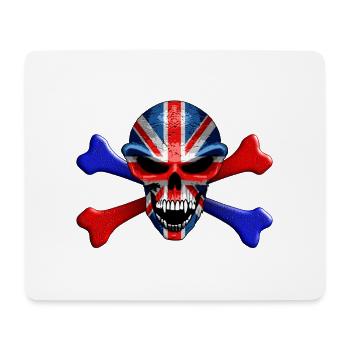 Union Jack Skull - Mousepad (Querformat) - Weiß - Vorne