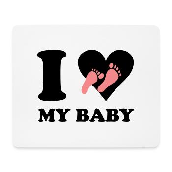 I love my baby - Mousepad (Querformat) - Weiß - Vorne