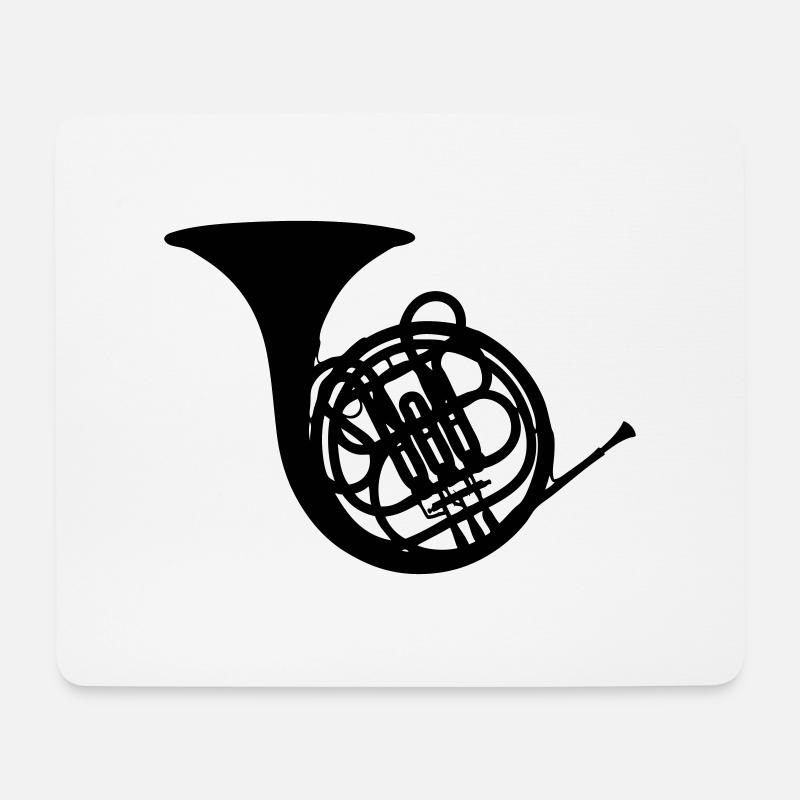 Horn - Mousepad (Querformat) - Weiß