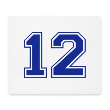 12 - Nummer - Zahl - Mousepad (Querformat) - Weiß - Vorne