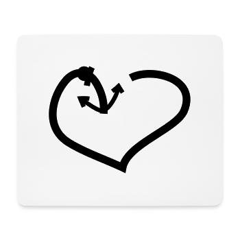 Herz & Anker - Mousepad (Querformat) - Weiß - Vorne