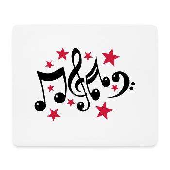 Music Notes and Stars 2c - Mouse Pad (horizontal) - white - Front