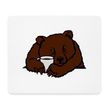Morgenmuffel ours - Tapis de souris (format paysage) - blanc - Devant