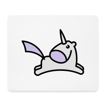 springendes Süßes Einhorn - Mousepad (Querformat) - Weiß - Vorne