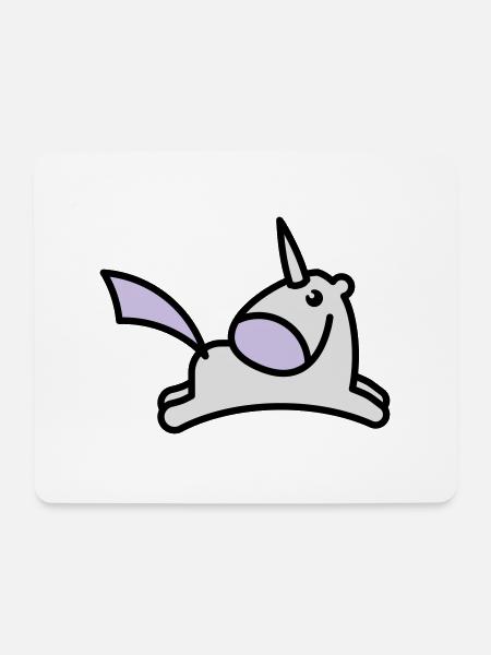 springendes Süßes Einhorn - Mousepad (Querformat) - Weiß