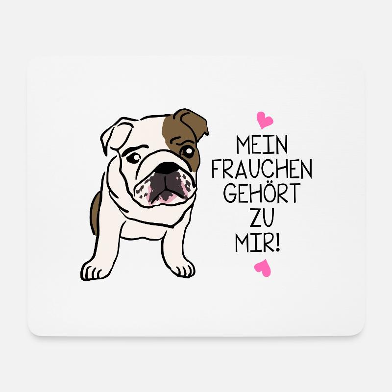 englische Bulldogge - Mousepad (Querformat) - Weiß