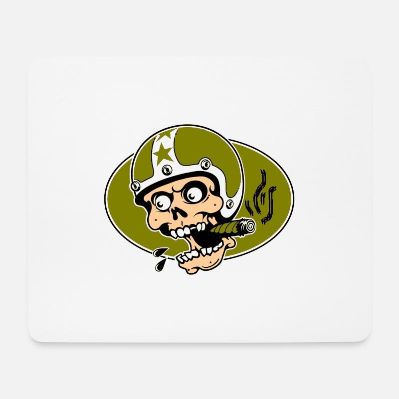 Straßen Schädel - Mousepad (Querformat) - Weiß