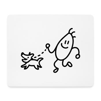 Gassi gehen - laufen - line - Mousepad (Querformat) - Weiß - Vorne