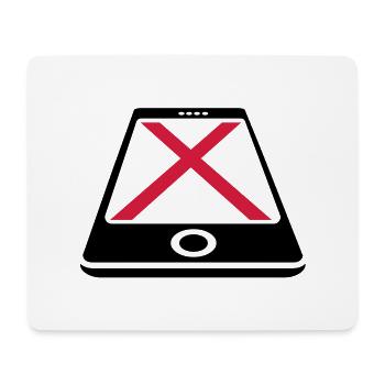 No Smartphone - Mousepad (Querformat) - Weiß - Vorne