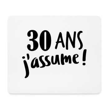 30 ans j'assume - Tapis de souris (format paysage) - blanc - Devant